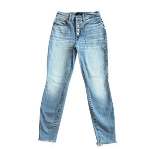 Lucky Brand Bridgette High Rise Skinny Jeans Light Wash‎ Frayed Hem Women's 4/27